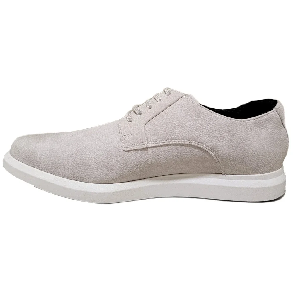 Calvin Klein Men Casual Derby Oxfords Yuzo Size US 13M Light Gray Faux Leather